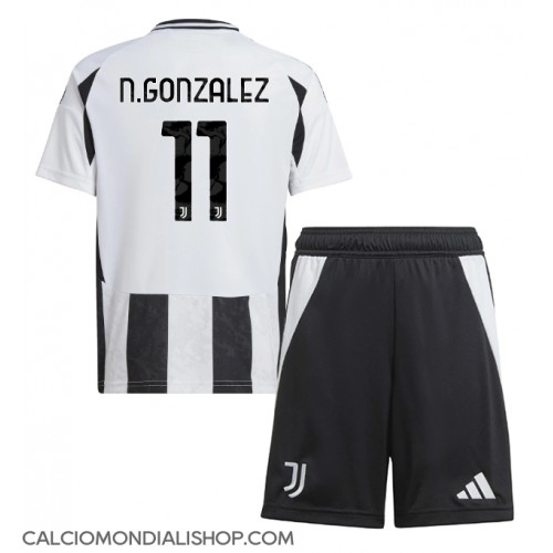 Maglie da calcio Juventus Nicolas Gonzalez #11 Prima Maglia Bambino 2024-25 Manica Corta (+ Pantaloni corti)